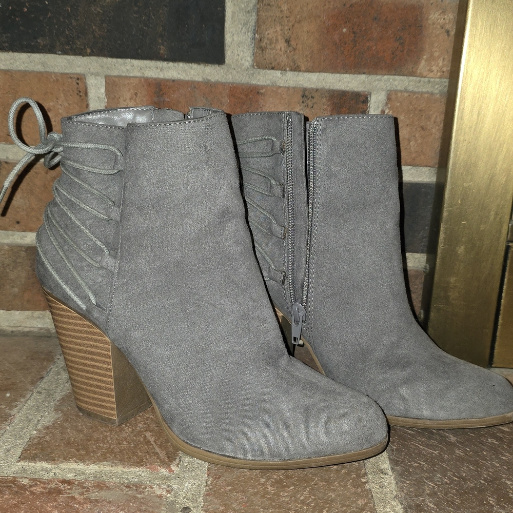 JustFab Charcoal Ankle Booties